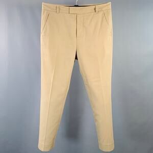 3.1 PHILLIP LIM Tan Twill Polyester Cotton Flat Front Tapered Casual Pants